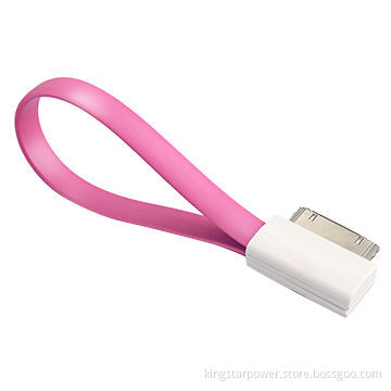 USB Data Cable for iPhone 3/3G/4/4S, iPad 2/3, iPod Touch 3rd/4th/Nano 5, 30-pin, Magnetic Bracelet